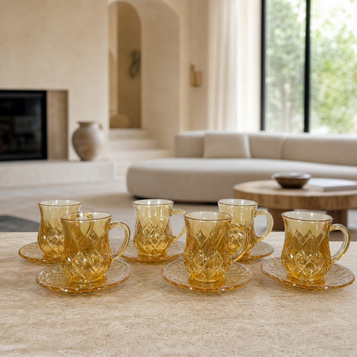 Set x6 Tazas con plato Ice Gold