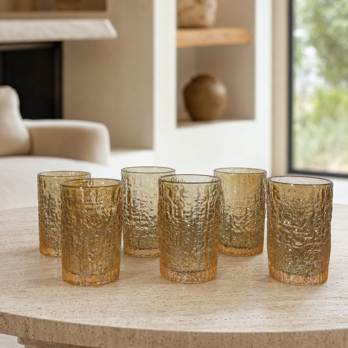 Set x6 Vasos chicos de agua Alaska Gold