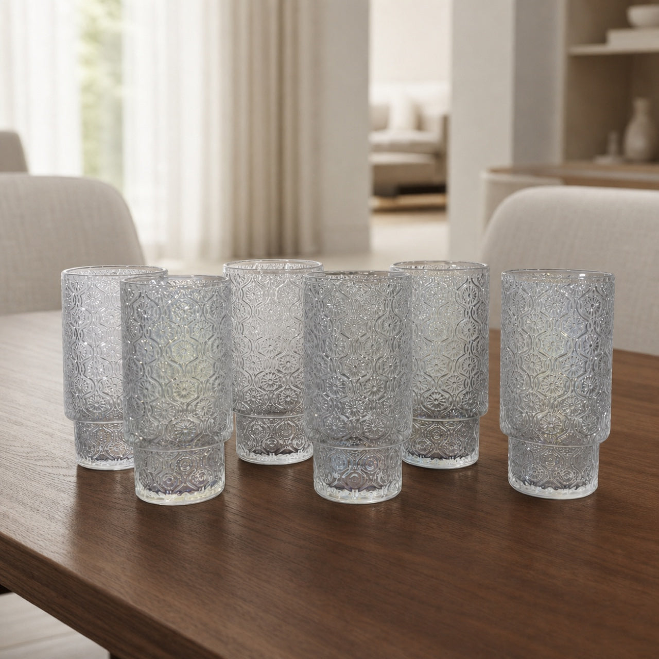 Set x6 Vasos de vidrio largos Margarita Colorfull