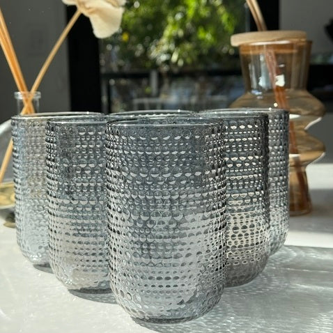 Vaso largo point grey por mayor - Bazar Mayorista