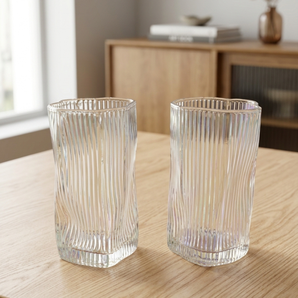 Set x6 vasos altos curved tornasol