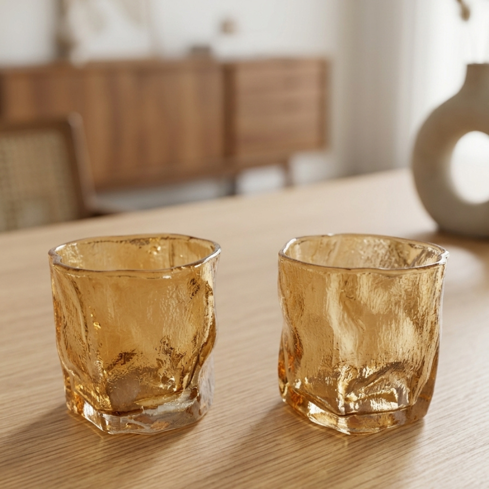 Set x6 vasos bajos glacier gold