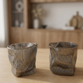 Set x6 vasos bajos curved gray