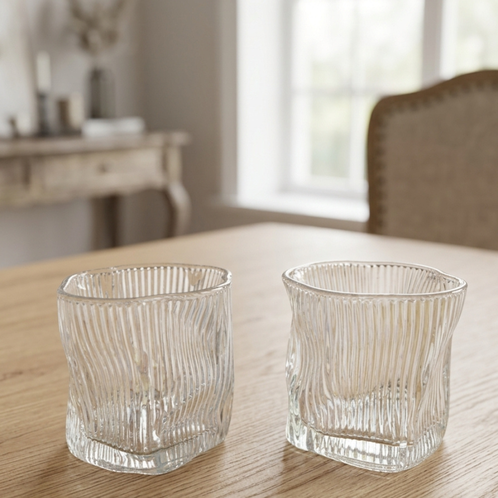 Set x6 vasos bajos curved tornasol