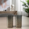 Set x6 vasos square mouth altos grey