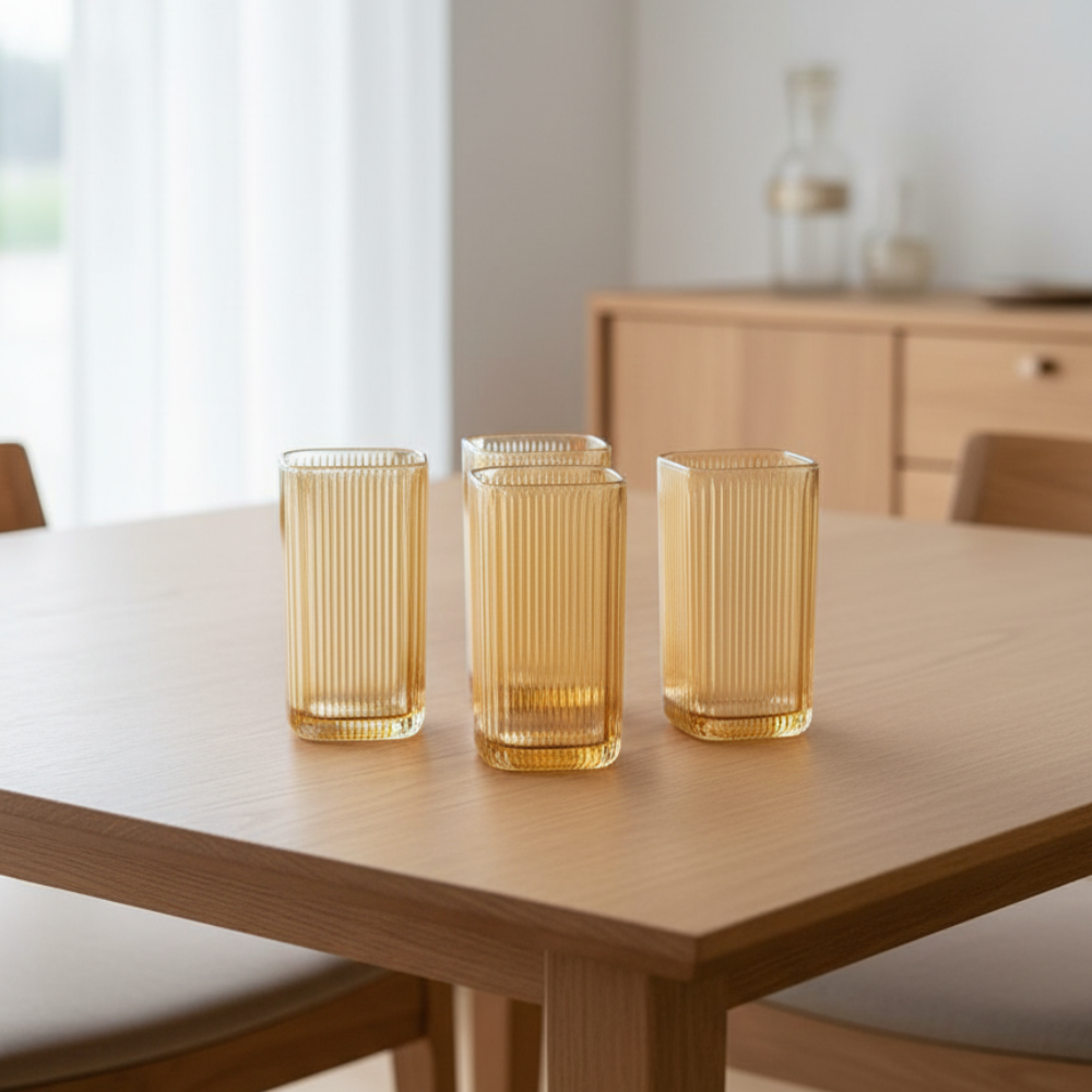 Set x 6 vasos altos Cube Gold