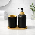 Set Dispenser Bambu Bandeja
