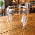 Taza doble sin asa cristal