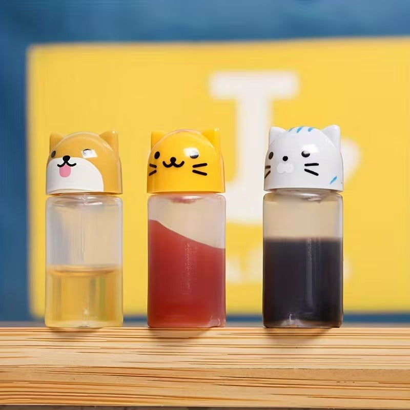 Mini Botellitas para Salsas con Diseño de Animalitos