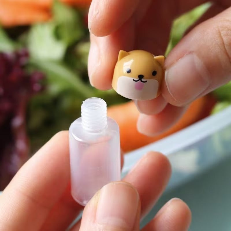 Mini Botellitas para Salsas con Diseño de Animalitos