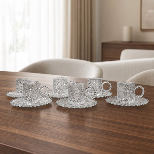 Set x6 Tazas con plato Luxury Colorfull