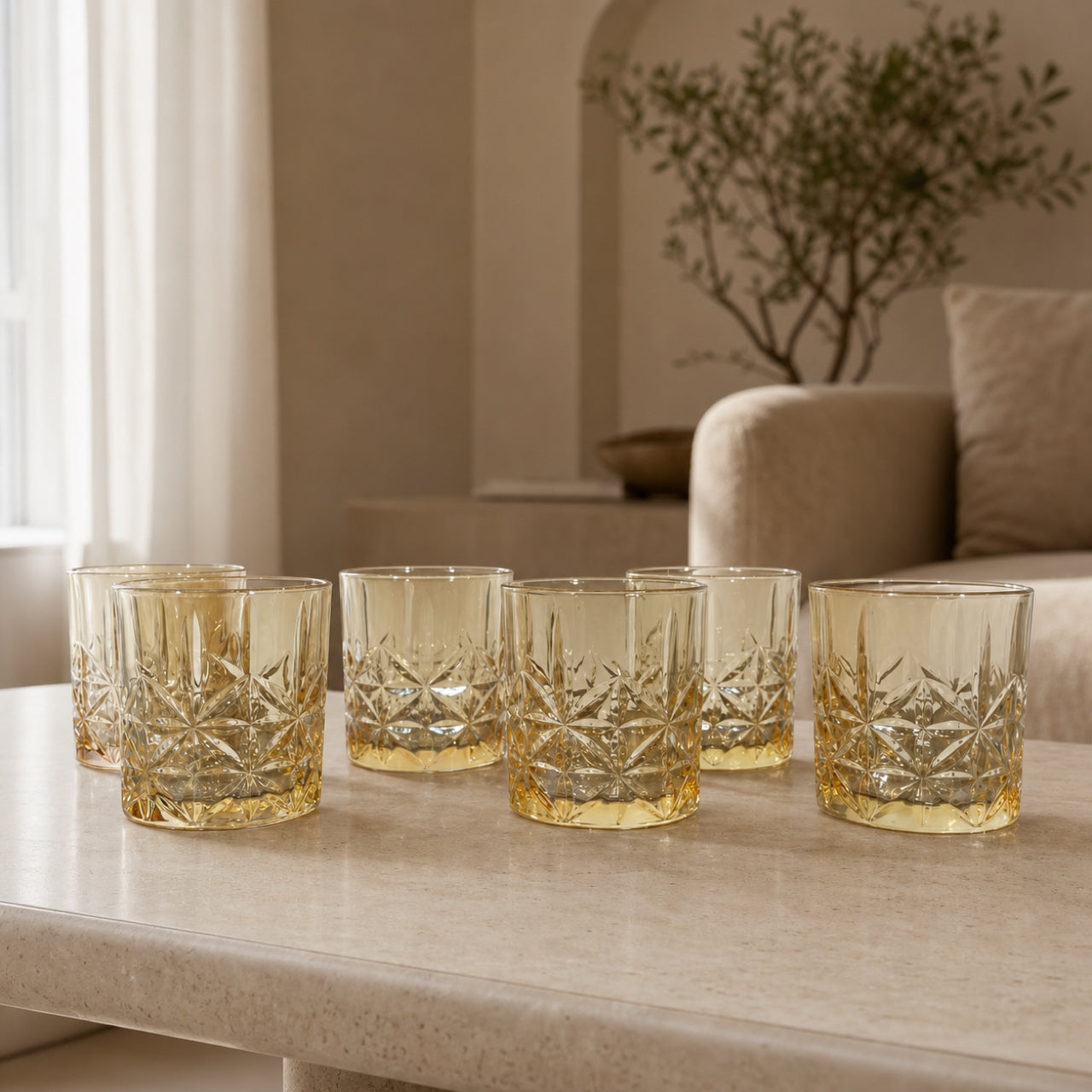 Set x6 Vasos chicos Estrella Gold