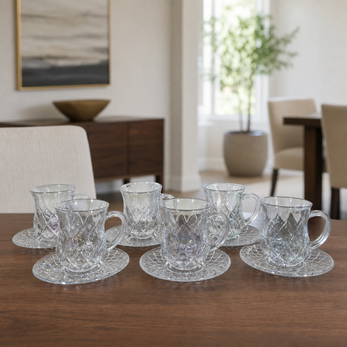Set x6 Tazas con plato Ice Colorfull