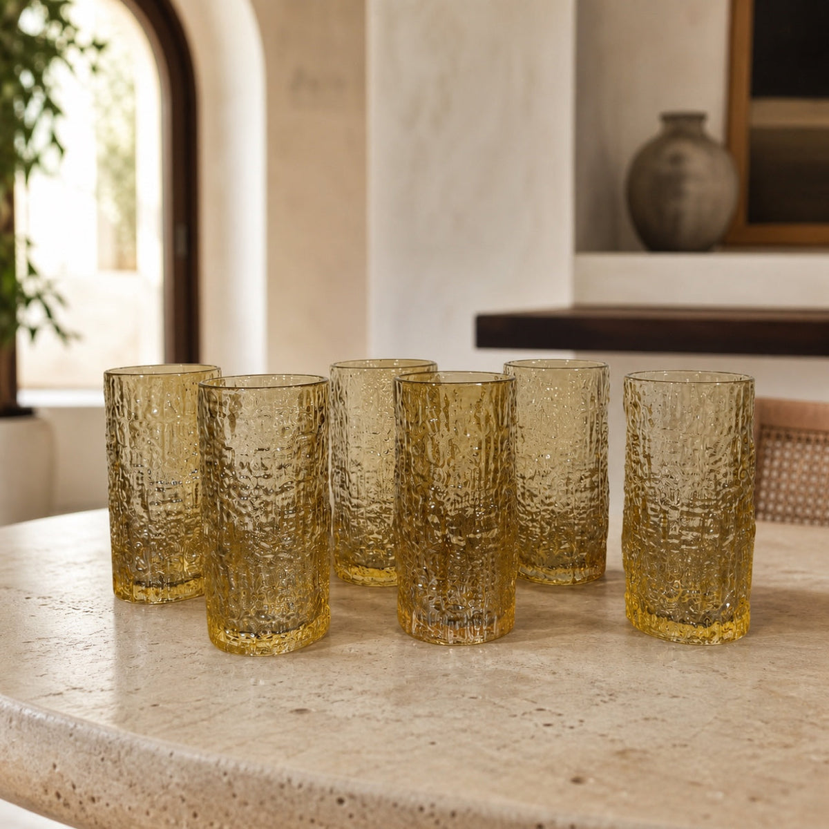 Set x6 Vasos largos de agua Alaska Gold