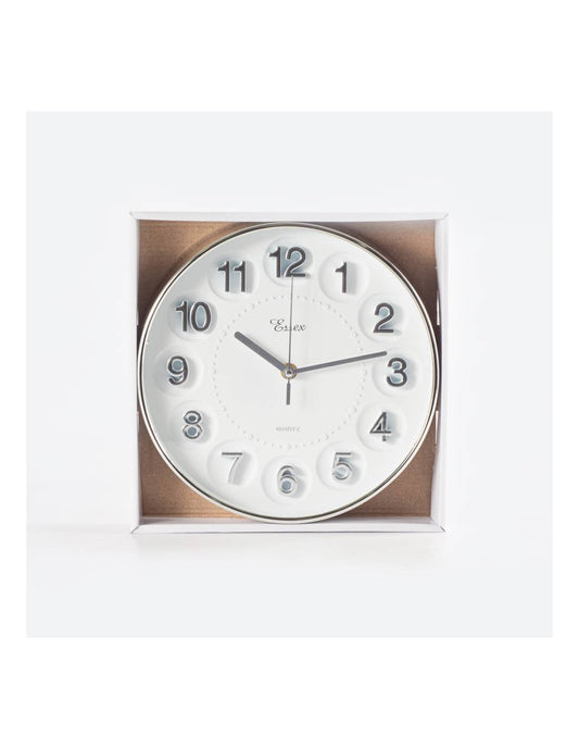 Reloj pared plata chico por mayor - Bazar Mayorista