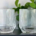 Vaso corto diamond line transparente